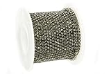 THREE TO ONERhinestone Crystal Claw Chain Clear Beaded Trim Sewing Craft for DIY crafting 32.8 Feet Color Gray Jewels 2MM
