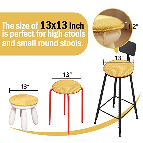 Memory Foam Striped Chair Pads 13 x 13 Inch Round Seat Cushions with