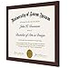 Americanflat 8.5x11 Diploma Frame in Mahogany with Shatter Resistant Glass - Horizontal and Vertical Formats for Wall and Tabletop