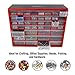 Storage Drawers-44 Compartment Organizer Desktop or Wall Mountable Container for Hardware, Parts, Craft Supplies, Beads, Jewelry, and More by Stalwart