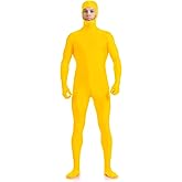 ATHX Men's and Women's Spandex Open Face Bodysuit Costume Adult Stretchy Halloween Cosplay Body Suit Zentai Suit Outfits