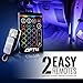 Aura 6pc Auto Interior Lighting LED Strip Kit - Double Row - 16+ Smart-Color, Soundsync, Light Show Patterns, and Remote - Accent Underdash Footwell Floor