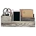 MyGift Rustic Torched Wood Desktop Pencil Cup/Pen Caddy and 2 Slot Letter Sorter Office Accessory Organizer Station