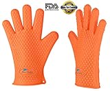 Silicone Heat Resistant Grilling BBQ Gloves for Cooking Smoking Fishing and Camping