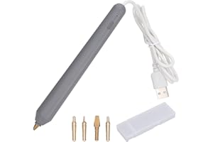 DIYDEG Heat Foil Pen, USB Powered Hot Foil Pen with 4 Size Metal Tips, Multipurpose Hot Foil Embossing Stamping Pen Drawing Pen for DIY Craft Embossing Card Making Scrapbooking Tool