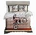 SxinHome Motocross Racer Bedding Set for Teen Boys, Duvet Cover Set,3pcs 1 Duvet Cover 2 Pillowcases(no Comforter Inside), Full Size