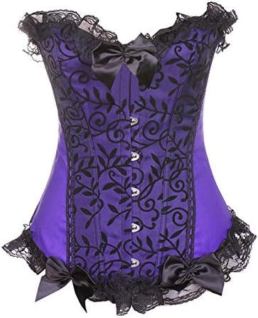 Slimming Party Dress LaceCorsets and Bustiers Tops Lingerie 812purple M