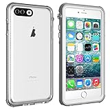iPhone Waterproof Case, Vapesoon Waterproof Shockproof Snowproof Clear Case for iPhone-Gray+White (iPhone 7 Plus/8 Plus 5.5inch)