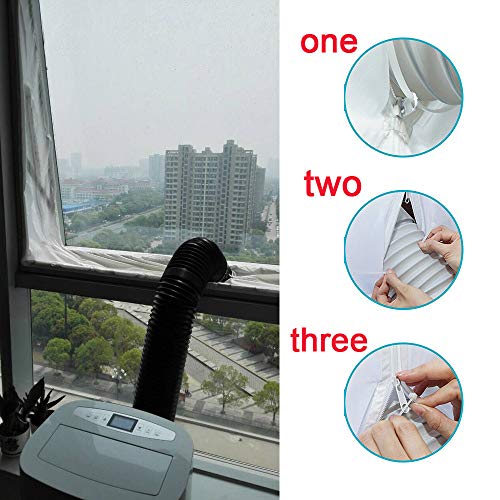 Window Sealing, 2PC Airlock For Mobile Air Conditioners And Exhaust Air Dryers Airlock Sealing Soft Cloth Sealing Baffle White 4 Meters lkoezi (White)