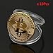 OutTop 10Pcs Art Gold Plated Bitcoin Collection Coin Home Room Office Decoration (Gold)