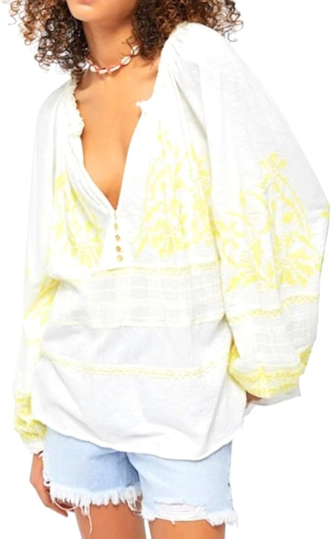 free people yellow blouse