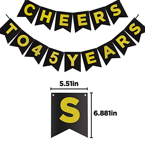 45th BIRTHDAY PARTY DECORATIONS KIT - Cheers to 45 Years Banner, Sparkling Celebration 45 Hanging Swirls, Perfect 45 Years Old Party Supplies 45th Anniversary Decorations