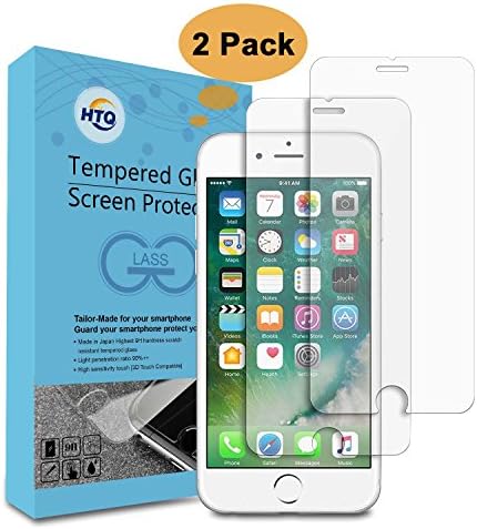 iPhone 8 Plus /7 Plus/6S Plus/6 Plus Screen Protector, HTQ Screen Protector with Ultra-clear High Definition Bubble-Free Anti-Scratch Anti-fingerprint 2.5D Round Edge (2 Pack)