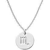Getlace 925 Sterling Silver Zodiac Necklace Disc Charm Necklace Gift for Your Wife Girlfriend or Family Member