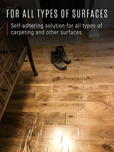 IPRIMIO Protective Film for Surface, Carpet and Paint Protection- 24" by 50 Feet clear sheet – Tear Resistant, 2mm Extra Thick and 50 Microns Thickness – Multipurpose indoor and outdoor use