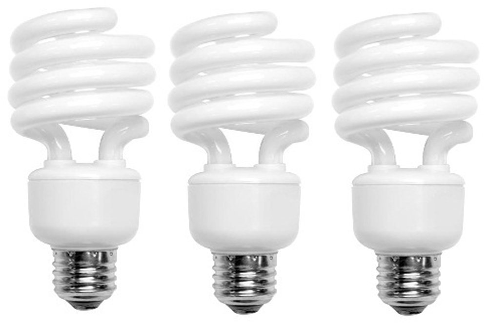 TCP 68914DL3 CFL Mini Spring A Lamp - 60 Watt Equivalent (only 14W used) Daylight (5000K) Standard Spiral Light Bulb - 3 pack