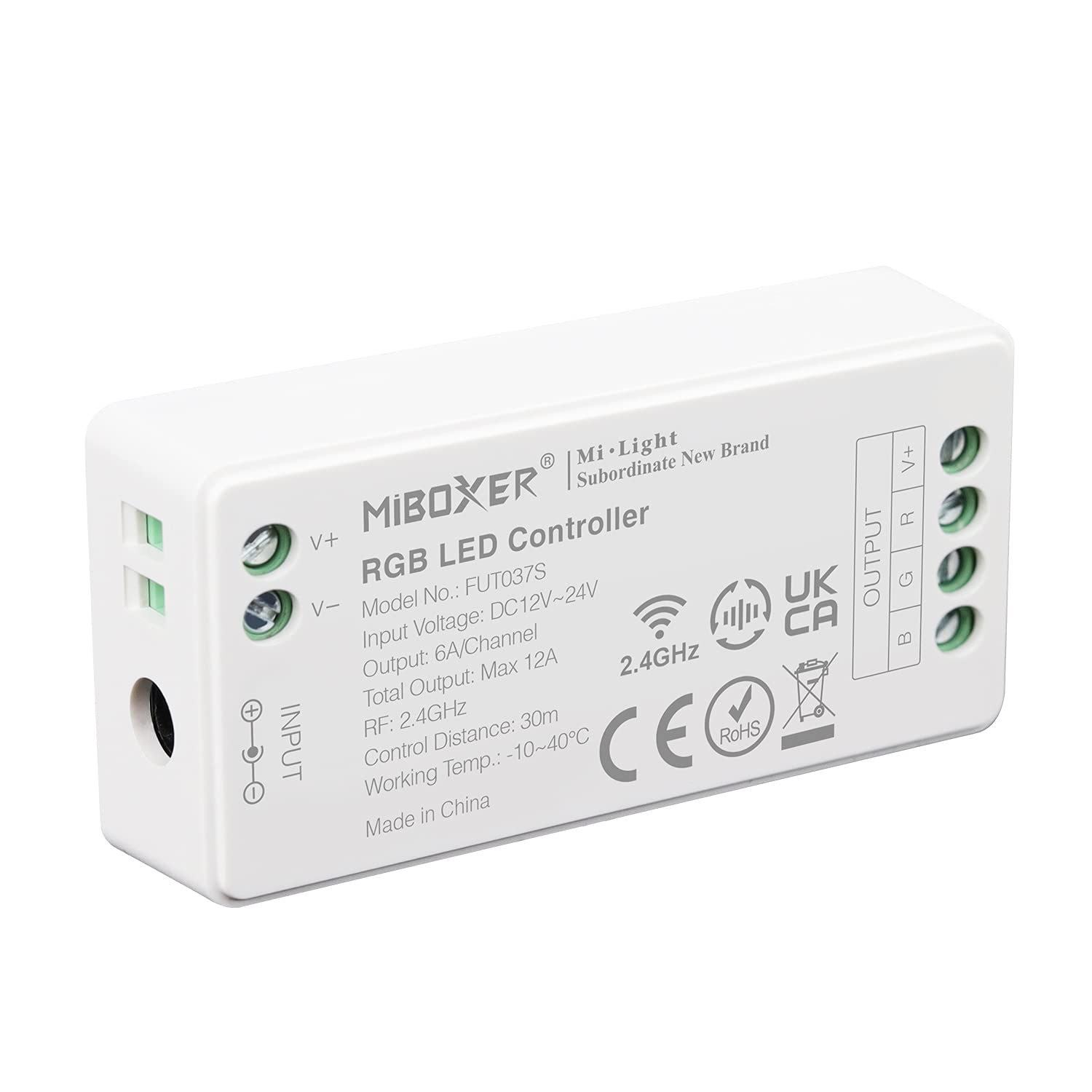 lighteu®, Milight Miboxer 2.4GHz RGB LED Strip Controller DC12V/24V Output Max.12A, FUT037S — image 1