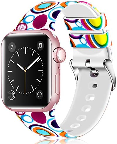 Greatfine Sport Band Compatible for Apple Watch Band 38mm 42mm 40mm 44mm,Soft Silicone Strap Replacement iWatch Bands Compatible with Apple Watch Series 5 4 3 2 1