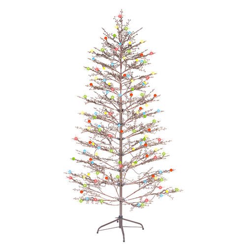 GE 200Light Brown 6.5' Winterberry Tree with LED Sugar