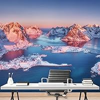 Wall Mural Beach and Blue Sea View Removable Self-Adhesive Wallpaper Wall Decoration for Bedroom Living Room - 66x96 inches
