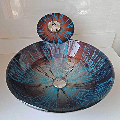 Homelava 洗面ボール 洗面ボウル 蛇口セット 彩色上絵洗面ボウル 蛇口セット 洗面