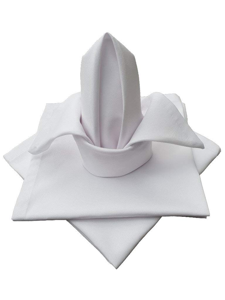 Lemos Home Cotton Fabric Napkin 45 x 45 cm Napkin Pack of 4 (White)
