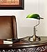 TORCHSTAR Retro Banker's Lamp, Yellow Glass Desk Light, Antique Brass Finish, E26 Base Bulb Compatible, 350 Degrees Rotatable, Pull Cord Switch Included for Living Room, Nightstand Table, Bedroom