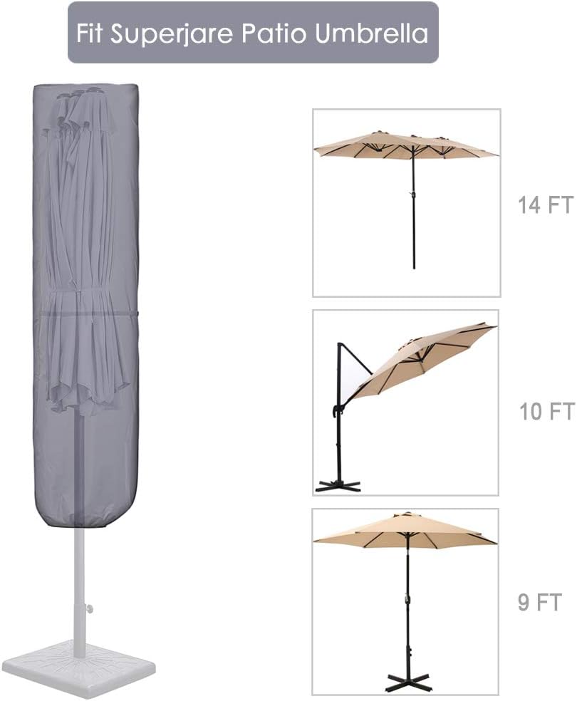 Amazon Com Superjare Updated Patio Umbrella Cover With Rod For