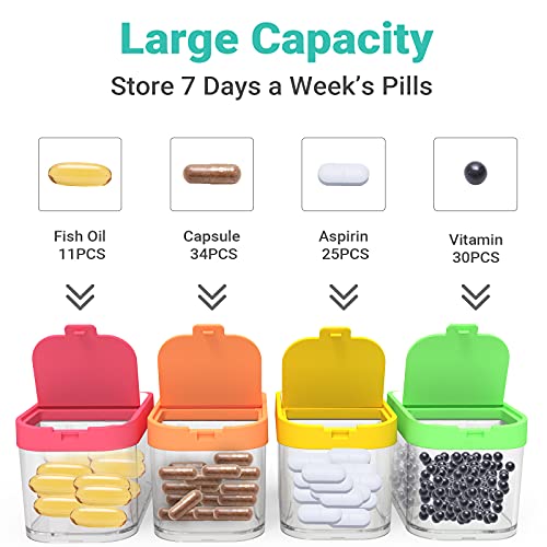 Extra Large Pill Organizer 7 Day, Smart Weekly Pill Organizer 2 Times a