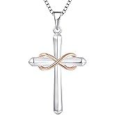 STARCHENIE Infinity Cross Necklace for Women 925 Sterling Silver Polished Cross Pendant Crucifix Jewelry Gifts