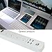 Gogo-Walking 4-Outlets Surge Protector Power Strip with 4 High Speed USB Charger extension cord 2000W/15A for iPhone 7 /6 /6s plus iPad Air Mini Samsung Smartphone Tablet Laptop (6Ft Cord, white)