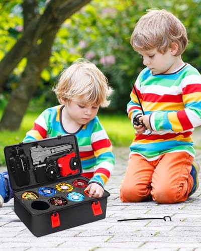 X Box Top Battle Set Battle Spinner Set, 12 Burst Spinners 3 Launchers 1 Handle, Kids Toys, Ideal Birthday Gift for Kids Age 6 (X4-12PCS)