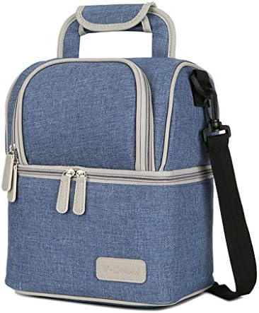 Zhijie Double Layer Back Milk Package Breast Milk Storage Bag Blue Ice Refrigerated Double Outdoor Storage Milk Ice Pack Insulation Package Storage Milk Bag 22 * 15 * 27cm (Color : Gray Blue)