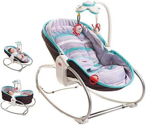 Byby Swing Chair, 3-In-1 Rocker Napper, Newborn Baby Bouncer with Recline, Music And Lights, Suitable From Birth, 0 Month +