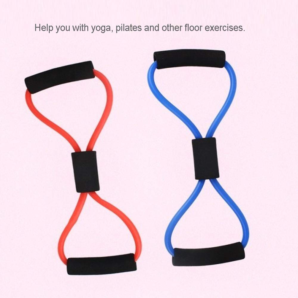 Exercise Bands Resistance Exercise, Figure 8 Fitness Equipment Tube Workout Exercise Elastic Resistance Band for Yoga (Set of 5)