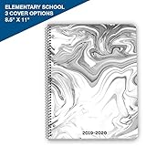 Dated Elementary Student Planner 2019-2020 School Year, 8.5x11 inch Matrix Style Datebook with Create Marble Cover