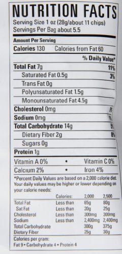 Way Better Snacks Tortilla Chips, Blue No Salt Added, 5.5 Ounce (Pack of 12)