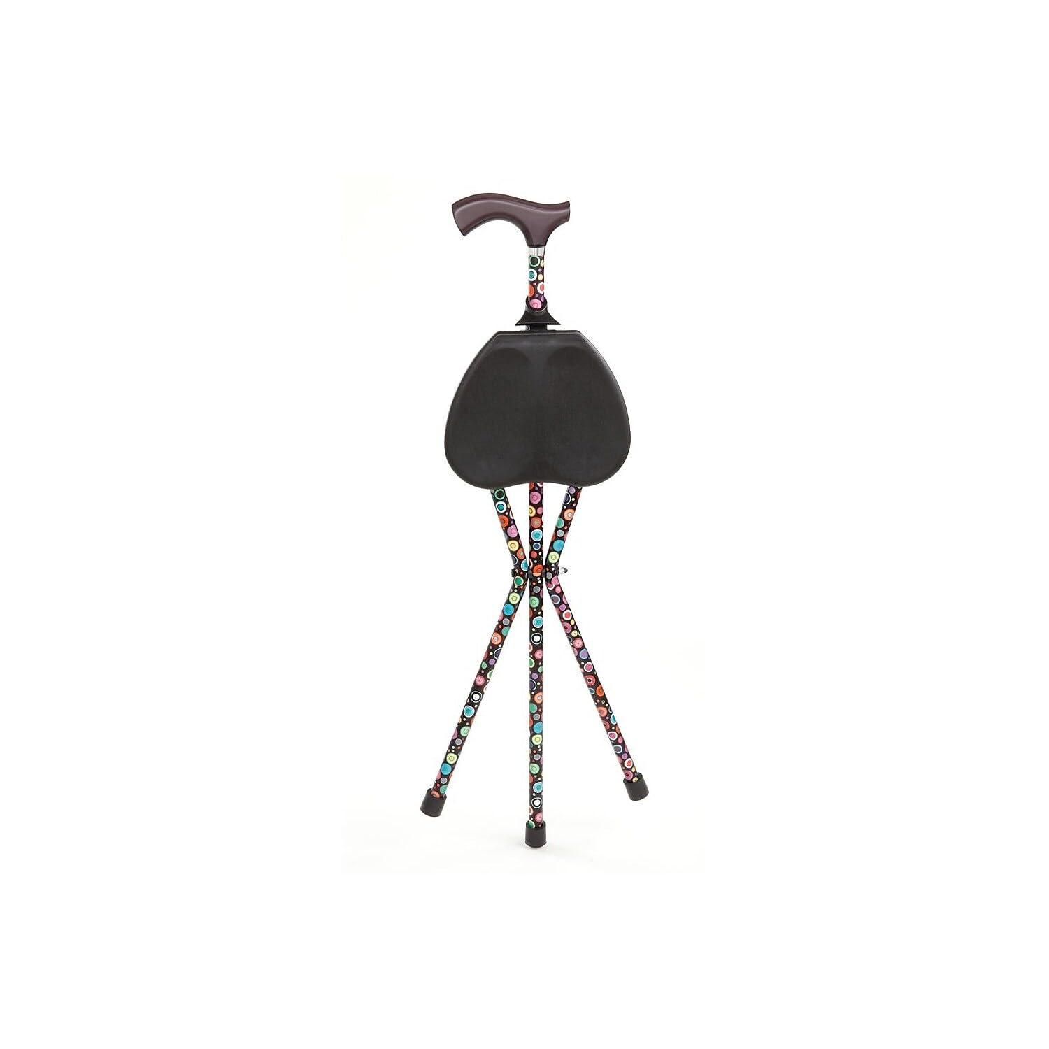 Switch Sticks Walking Stick, Walking Cane, Cane Chair, Quad Cane and Folding Cane with Seat is 34 Inches Tall, FSA and HSA Eligible, Supports Up to 220 Pounds, Bubbles