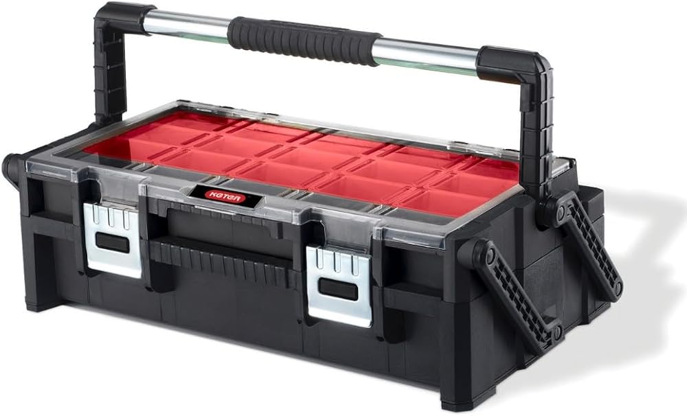 Keter MasterPro Cantilever Organizer 22 Tool Box Red/Silver 570x170x310mm