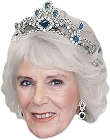 STAR CUTOUTS Queen Camilla Cardboard Face Mask Royal Fancy Dress Party Costume view 1