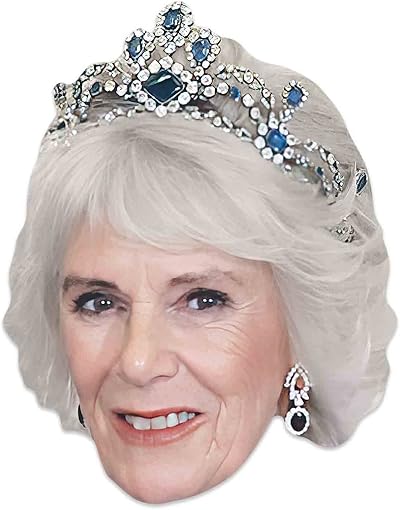 STAR CUTOUTS Queen Camilla Cardboard Face Mask Royal Fancy Dress Party Costume