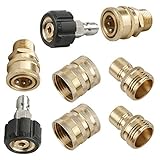 Sooprinse Pressure Washer Adapter Set, Quick Disconnect Kit, M22 Swivel to 3/8'' Quick Connect, 3/4