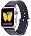 JSGJMY Apple Watch Band 38mm Women Midnight Blue Genuine Leather Wrist Strap Replacement Bracelet with Rose Gold Metal Clasp for Apple Watch Series 3/Series 2/Series 1/Edition/Sport