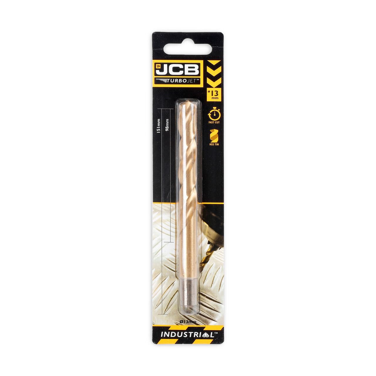 JCB Turbo Jet 7 Point HSS Drill Bit Set 3 x 61 mm, Set of 3, Innovative TurboJet 7 cutting edge tip, M2 TiN lubrication, HRC 60-65 - 3 Year Standard Warranty