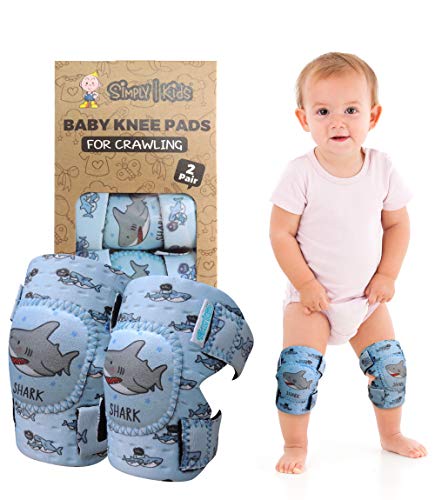 Simply Kids Baby Knee Pads for Crawling (2 Pairs) Rodilleras para Bebe, CPSIA Certified – Infant Knee Protector for…