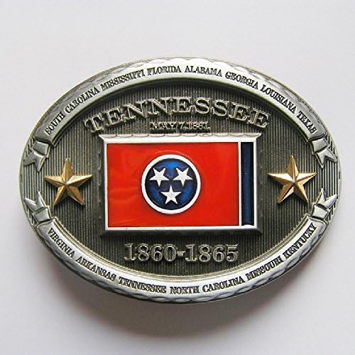 Tennessee TN State Flag Western Metal Belt Buckle