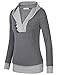 Women Hoodie,Timeson Womens Long Sleeve Shawl Collar Sport 2-in-1 Knitted Panel Hooded Casual (Large, Dark Grey)