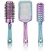 Hair Brush Set - Professional Round, Vent and Paddle Hairbrush for All Hair Types, Mermaid/Ombre by Lily England