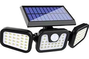 Arily Solar Lights for Outside, Motion Sensor Outdoor Lights, 3 Adjustable Heads 3 Mode Solar Flood Lights, IP65 Waterproof LED Security Lights for Yard Patio Wall