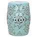 SAFAVIEH ACS4512A Medallion Ceramic Decorative Garden Stool, Light Blue